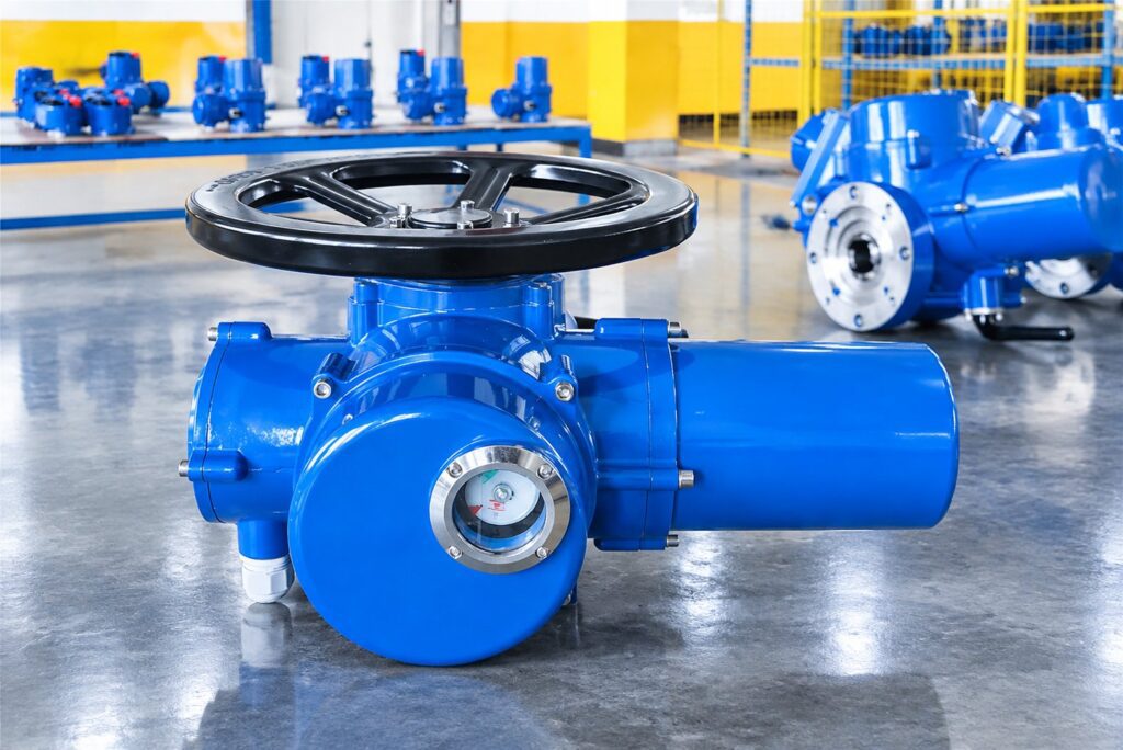 Electric valve actuators in LEIFERT workshop